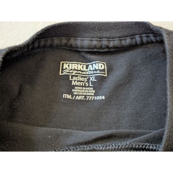 Kirkland Signature Logo Supima Unisex Tee Black Size L Men's/XL Women's - Picture 5 of 6